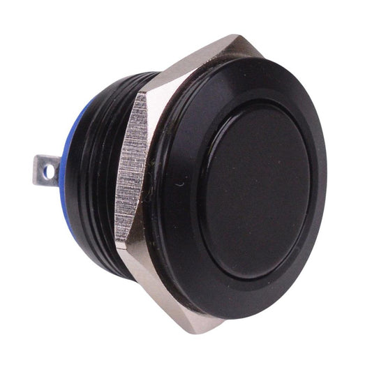 Black Off-(On) Momentary 19mm Push Button Switch SPST