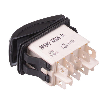 KR46CAKKJG22N64XXLP On-On Auto Rocker Switch Red/Green 24V illuminated DPDT IP68