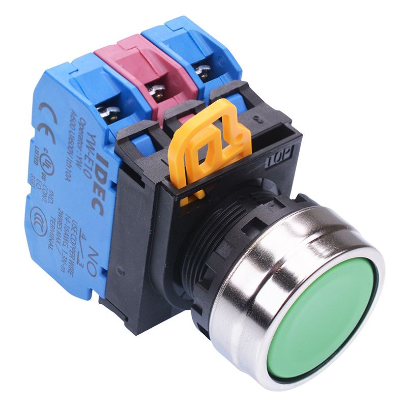 YW4B-M1E21G Green 22mm Metal Bezel Momentary Push Button Switch 2NO-1NC IP65 IDEC