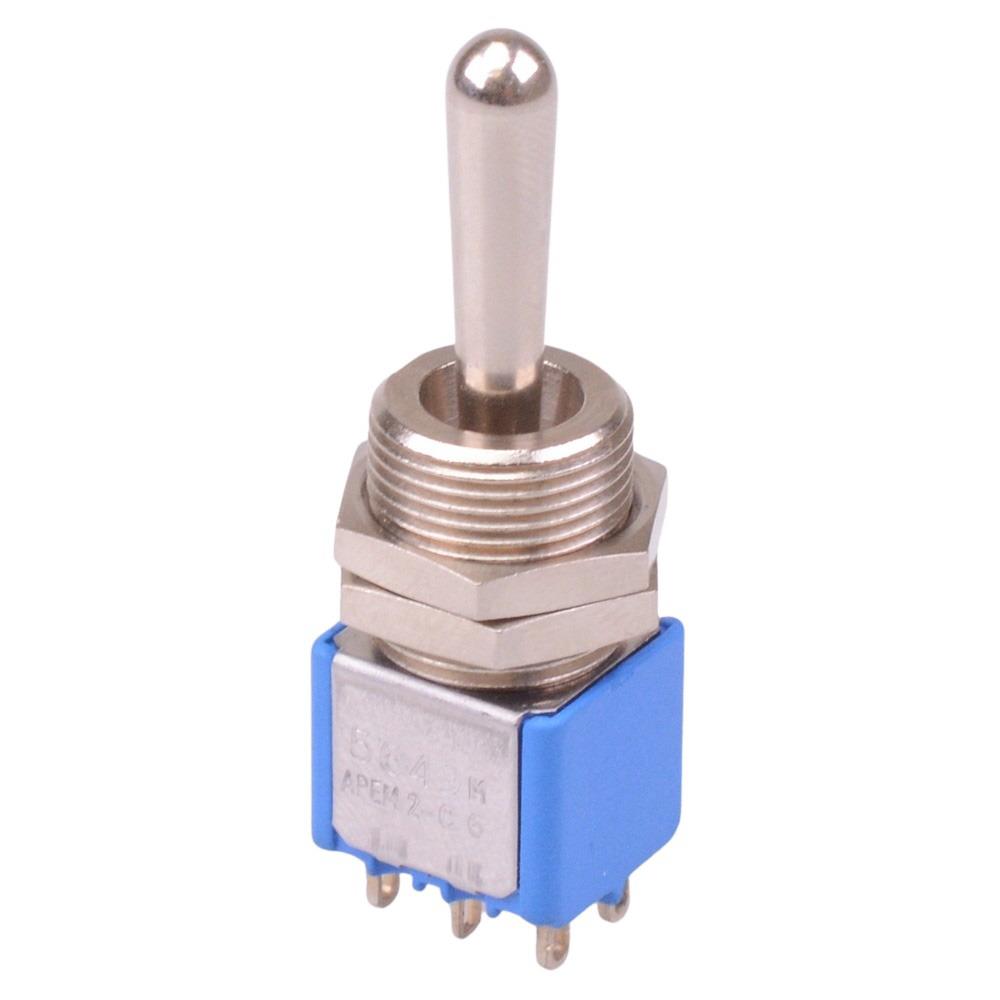 5649MA APEM On-Off-On Miniature Toggle Switch 11.9mm Bushing DPDT