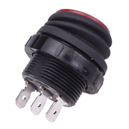 Red illuminated 230V Waterproof Round 20mm Rocker Switch IP68 SPST 16A