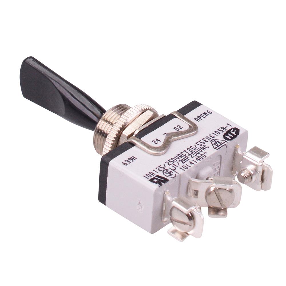 639HX2595 On-Off-On Black Duckbill Lever 12mm Toggle Switch SPDT 15A APEM