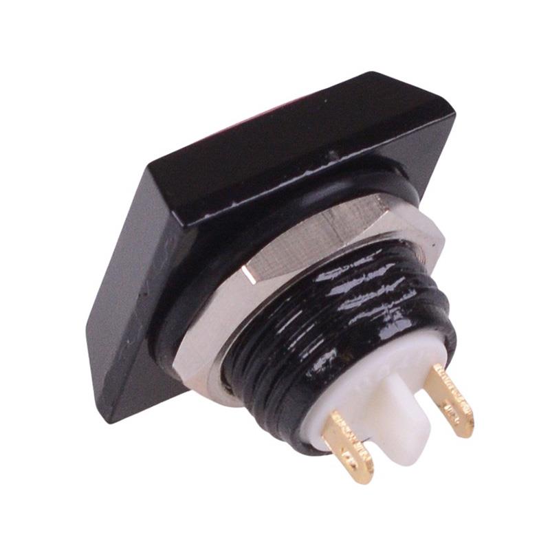 Yellow Square Off-(On) Momentary 12mm Metal Push Button Switch IP65 SPST