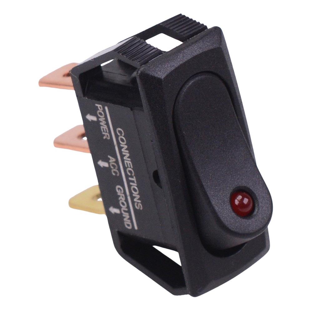 Red 12V LED Rectangle Rocker Switch 25A SPST R13-242L-01