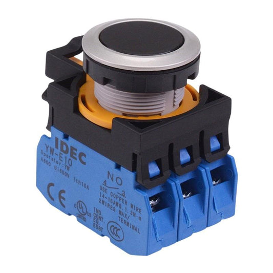 CW4B-A1E30B  Black Metallic Maintained Push Button Switch 3NO IP65 IDEC