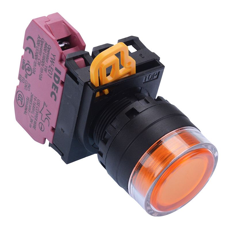 YW1L-AF2E01Q0A Amber 22mm Maintained Shrouded Push Button Switch NC IP65 IDEC
