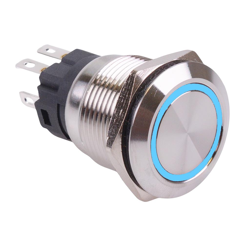 RGB Latching 19mm Vandal Resistant Push Button Switch 12V SPDT