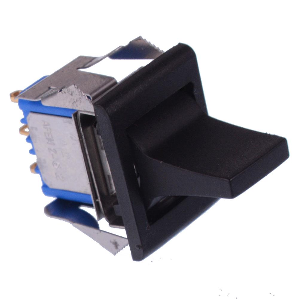 7639AD Black Paddle On-Off-On Snap-In Rocker Switch SPDT 4A 30VDC
