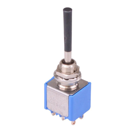 5646AB-21+U642 APEM Black Long Lever On-On Miniature Toggle Switch DPDT