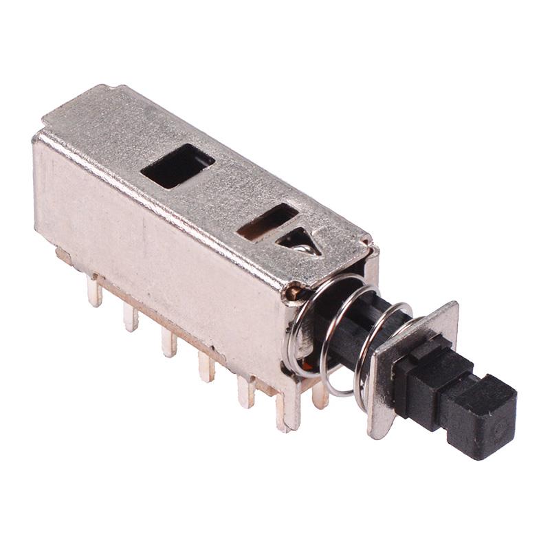 Latching PCB Push Button Switch 4PDT