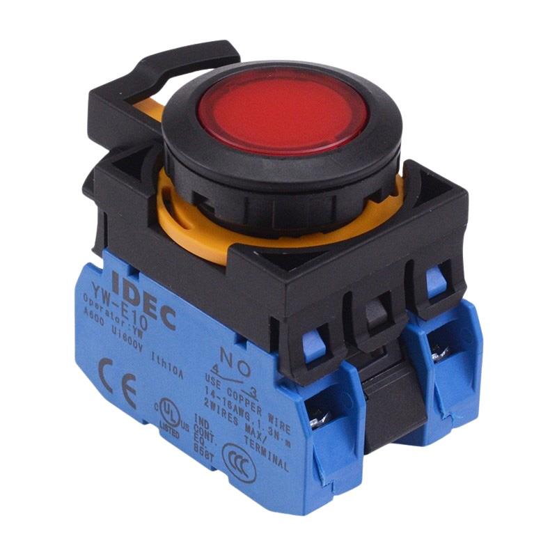 CW1L-M1E20Q3R Red 12V illuminated Momentary Push Button Switch 2NO IP65 IDEC