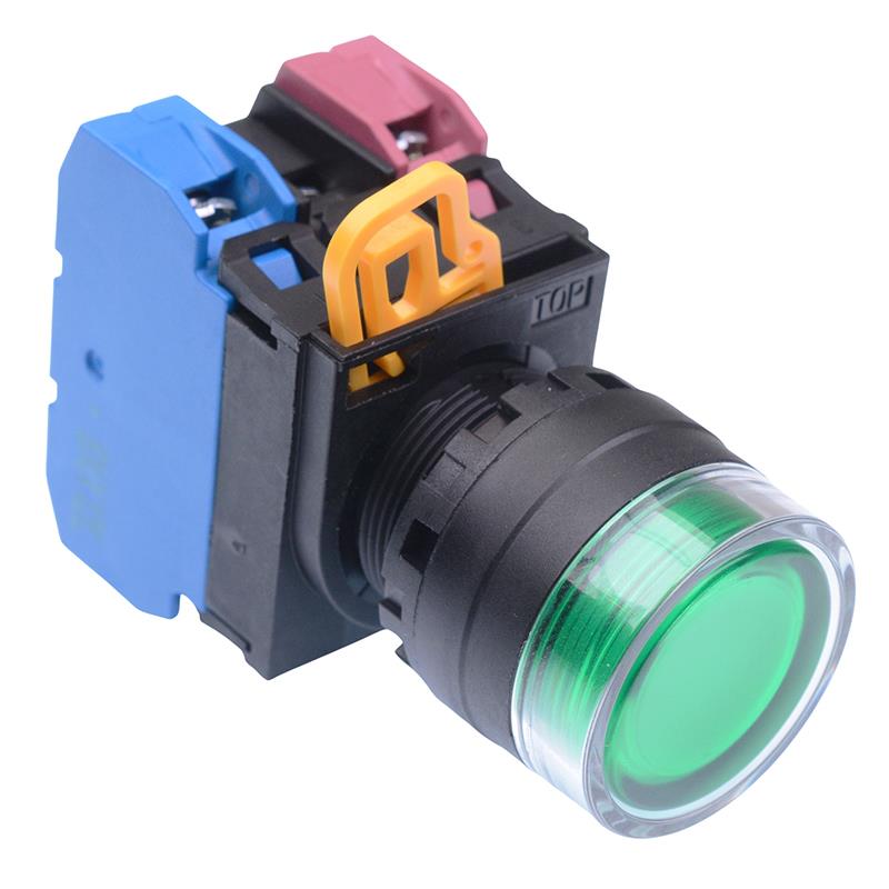 YW1L-MF2E11Q3G Green 12V illuminated 22mm Momentary Shrouded Push Button Switch 1NO-1NC IP65 IDEC