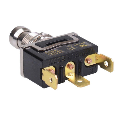 On-On Latching 12mm Heavy Duty Push Button Switch SPDT 15A
