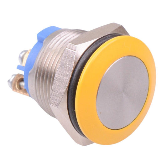 AV09C703D940KX2542-3 APEM Yellow 19mm Momentary NO Vandal Push Button Switch SPST