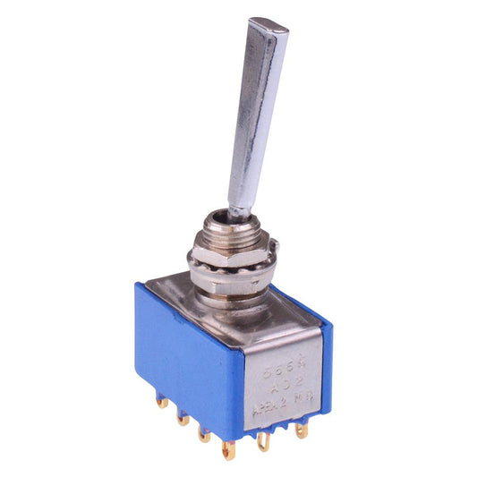 5666AD2B8 APEM On-On 6.35mm Miniature Toggle Switch 4PDT 4A 30VDC