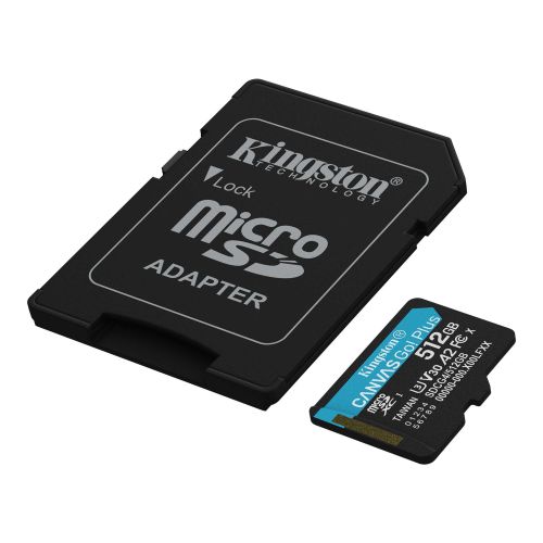 Kingston 512GB Canvas Go! Plus Micro SDXC Card with SD Adapter, UHS-I Class 10, U3, A2 App Performance, 200MB/s (Copy)