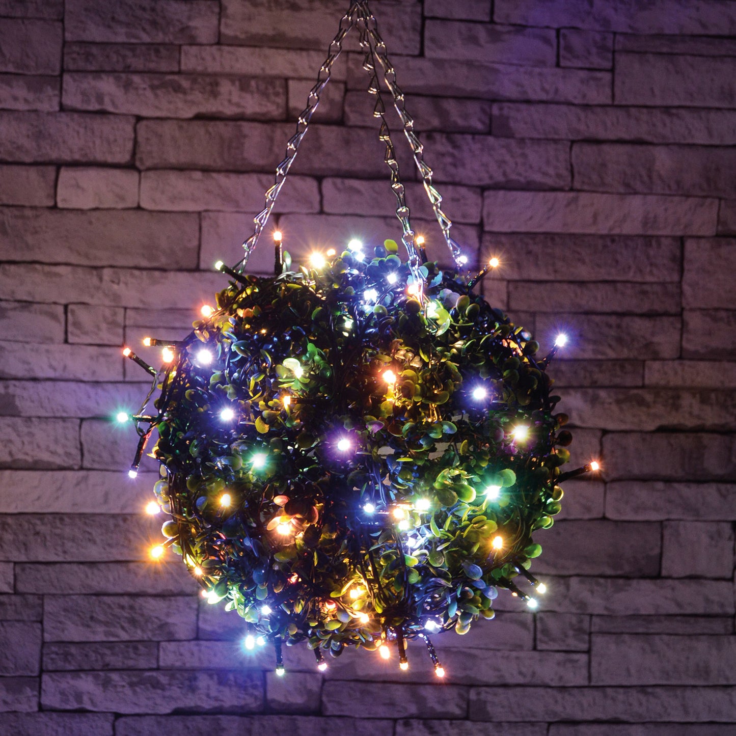 Lyyt Outdoor LED Battery Operated String Lights with Timer / Multicoloured