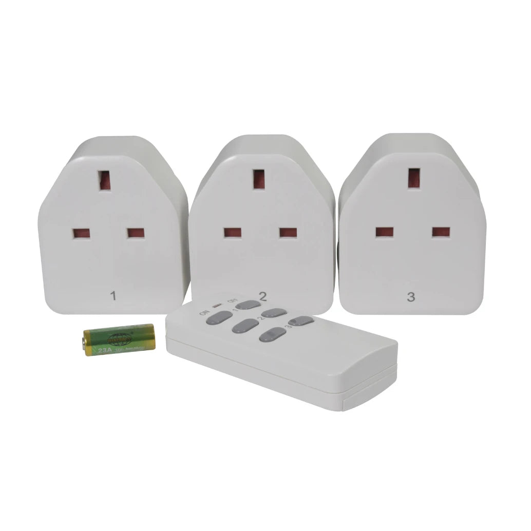 Mercury Programmable Wireless Remote Control UK Mains Sockets 250V AC