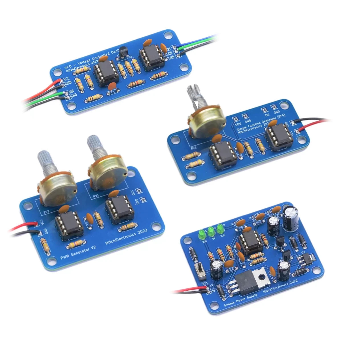 MitchElectronics Equipment Pack VCO/PWM/Generator/Power Supply Solder DIY Kits