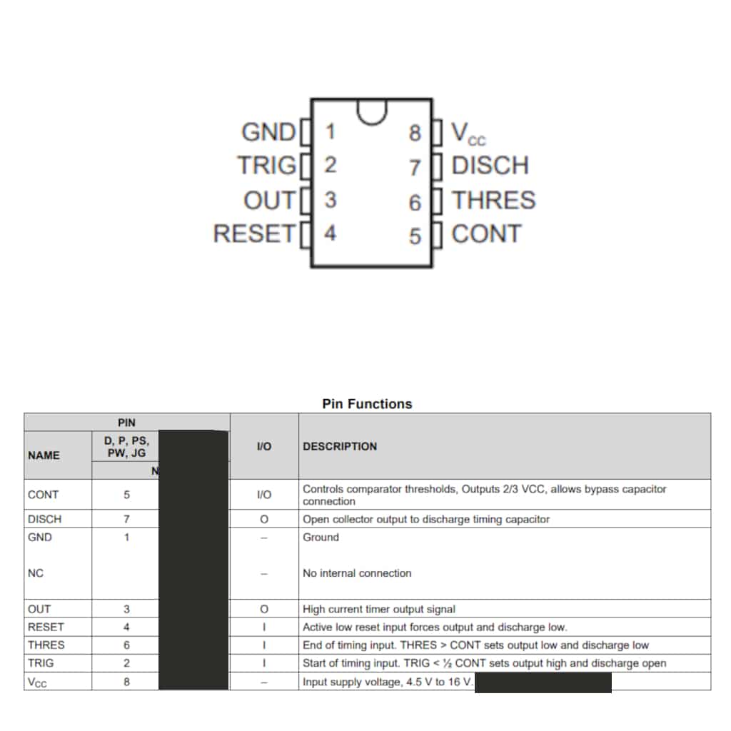 NE555P Bipolar Single Timer IC Chip