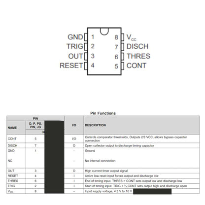 NE555P Bipolar Single Timer IC Chip