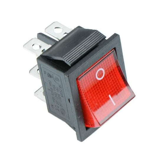 On-Off Latching Illuminated Rocker Switch DPDT, Red – The Electronics Hub