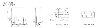 6V DC 10A SPDT PCB Relay 250V AC