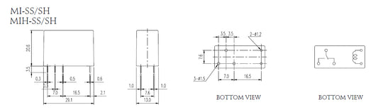 6V DC 10A SPDT PCB Relay 250V AC