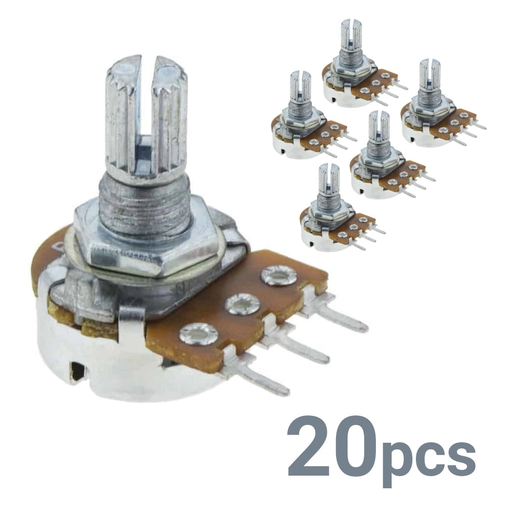 2K 16mm Linear Splined Potentiometer D Shaft Pot, 20 Pack
