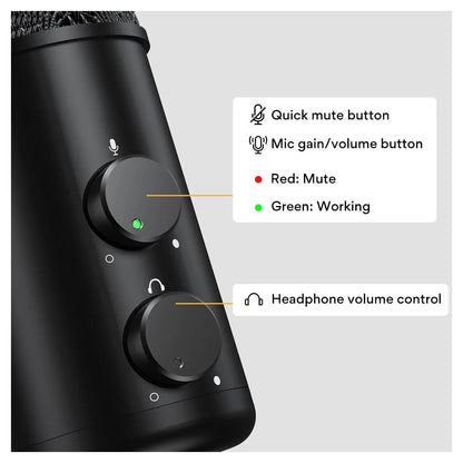 ProSound Desktop USB Microphone Condenser Switchable Cardioid Omnidirectional Polar Pattern