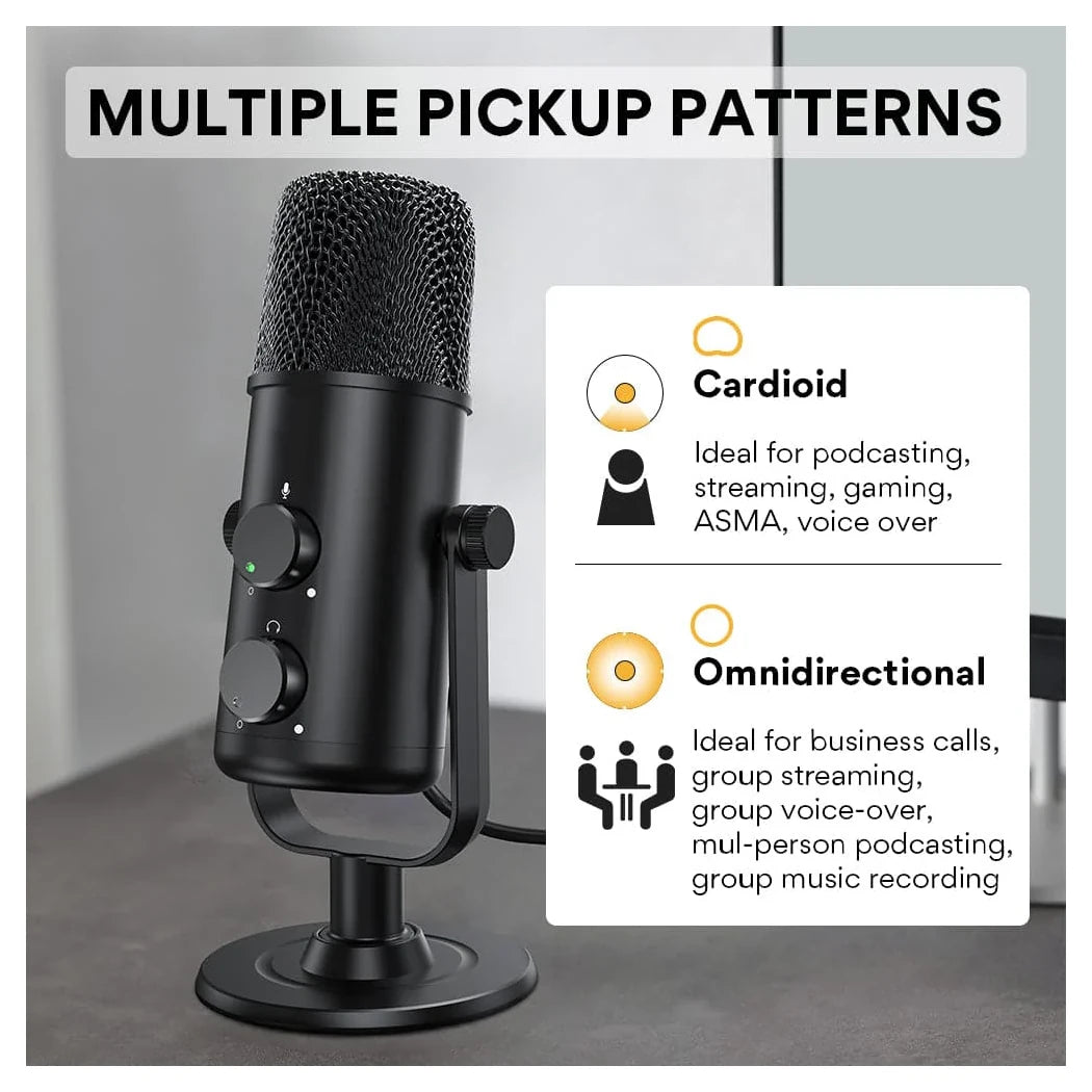 ProSound Desktop USB Microphone Condenser Switchable Cardioid Omnidirectional Polar Pattern