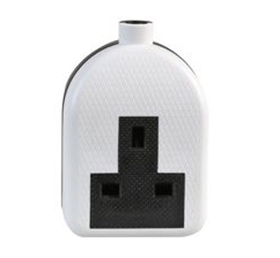 Rubber 13A Single UK Mains Trailing Socket, White – The Electronics Hub
