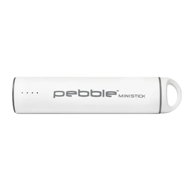 Pebble Ministick Portable Battery Powerbank, White